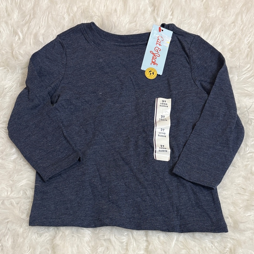 NWT Cat & Jack Long Sleeve Blue Shirt 2T